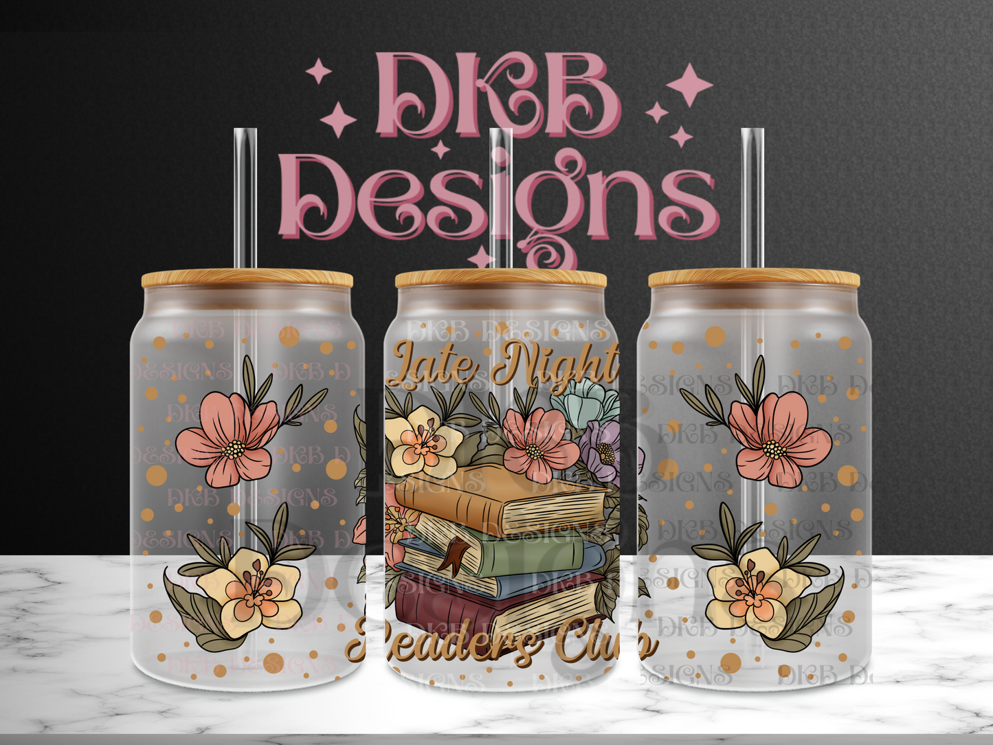 Late night 16oz glass can UV DTF