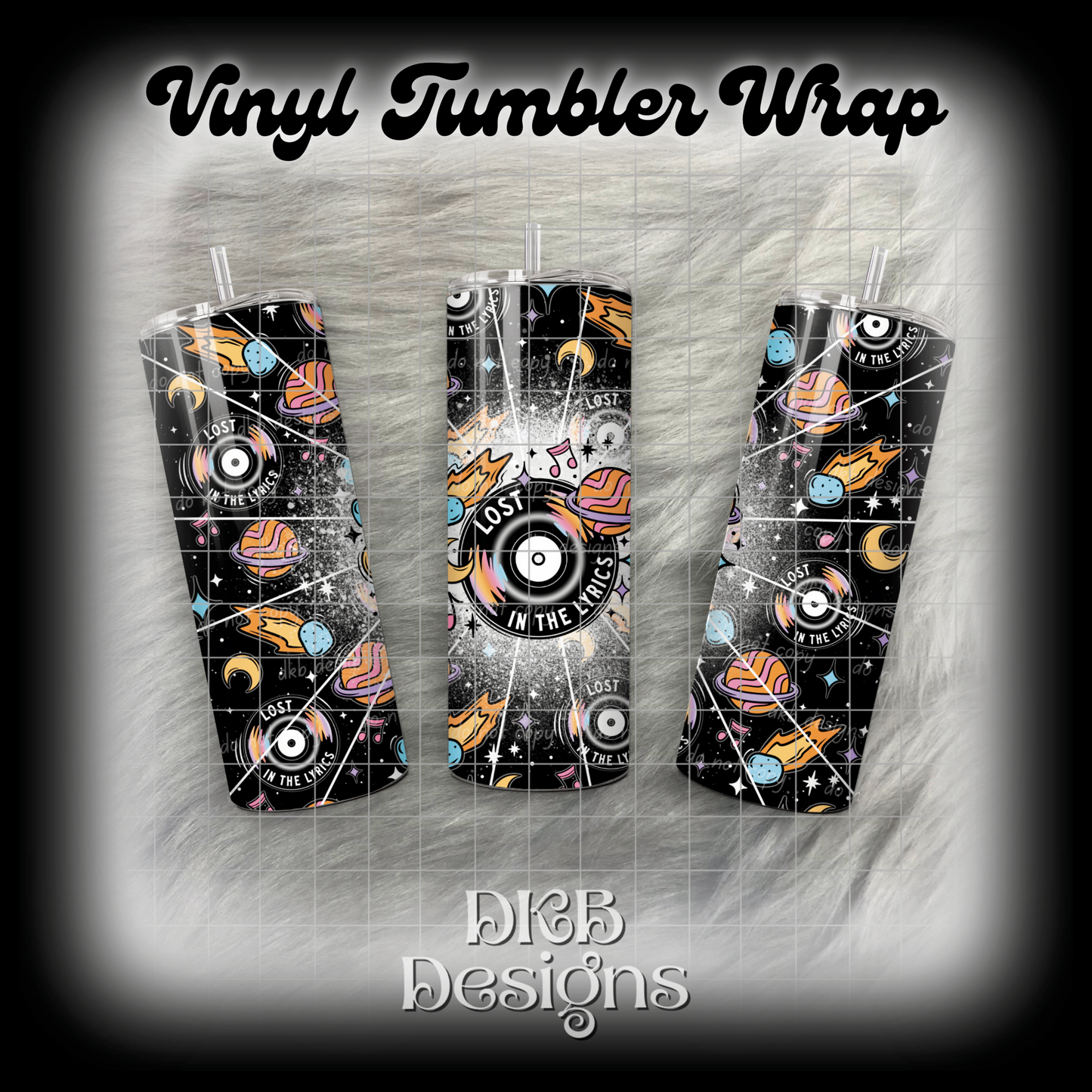 Lost in the lyrics vinyl tumbler wrap