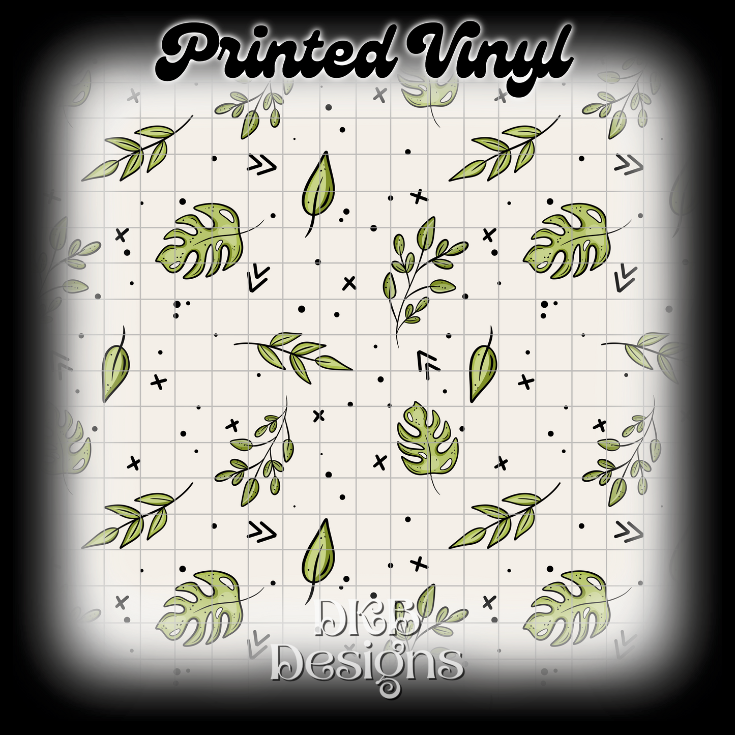 Tan monstera Printed Vinyl