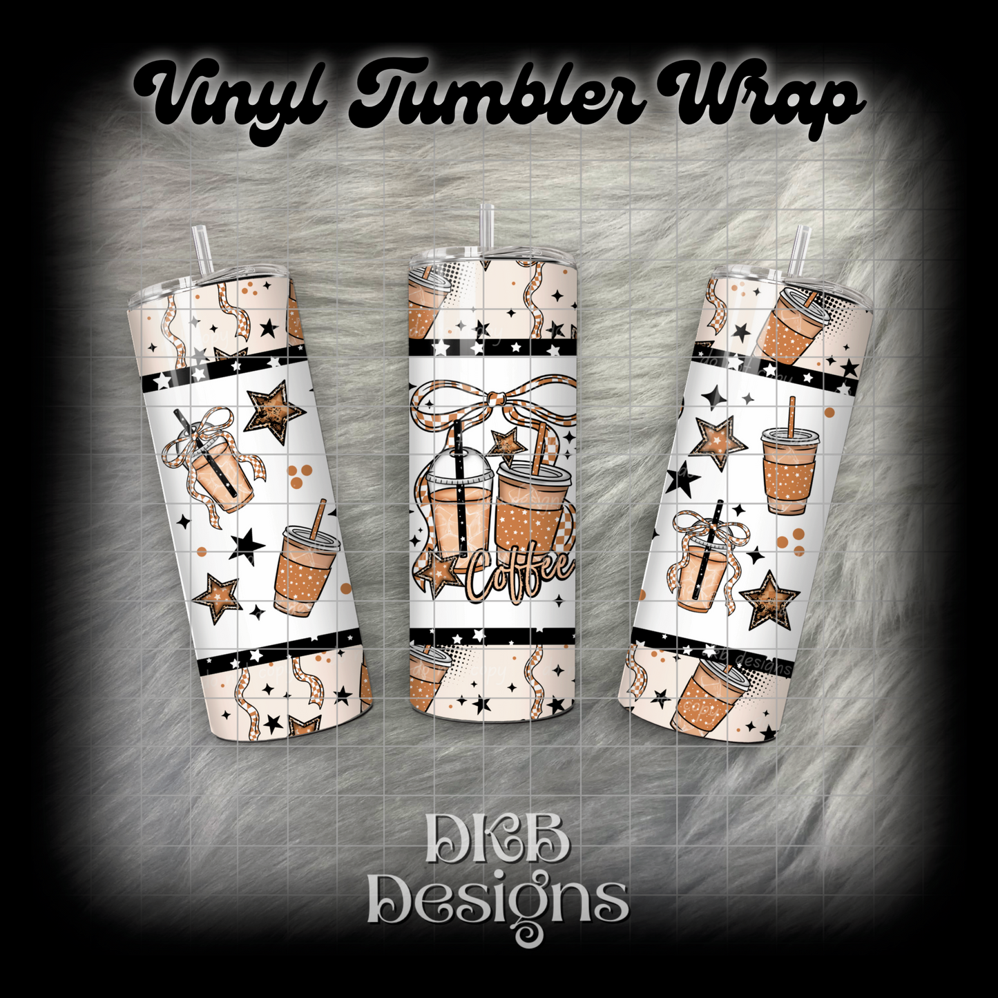Coffee bow vinyl tumbler wrap