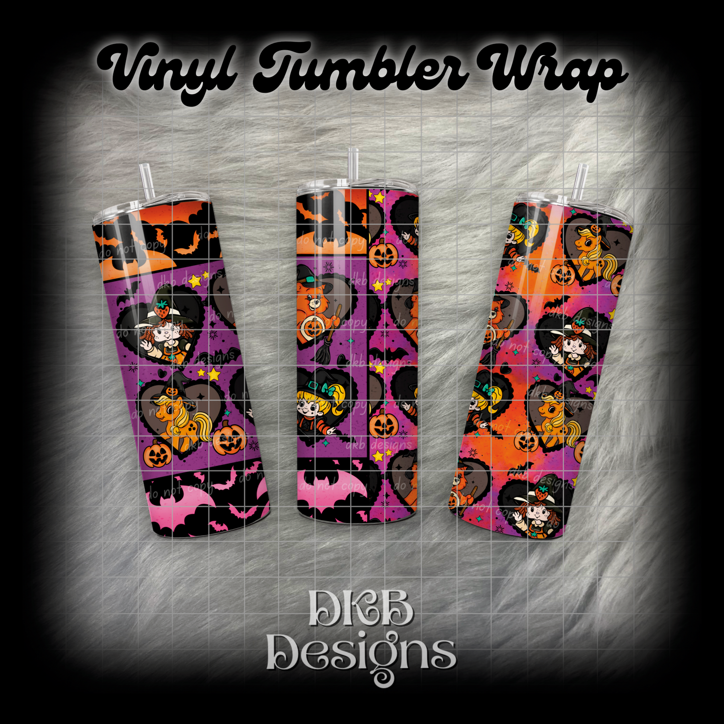 Nostalgia Halloween vinyl tumbler wrap