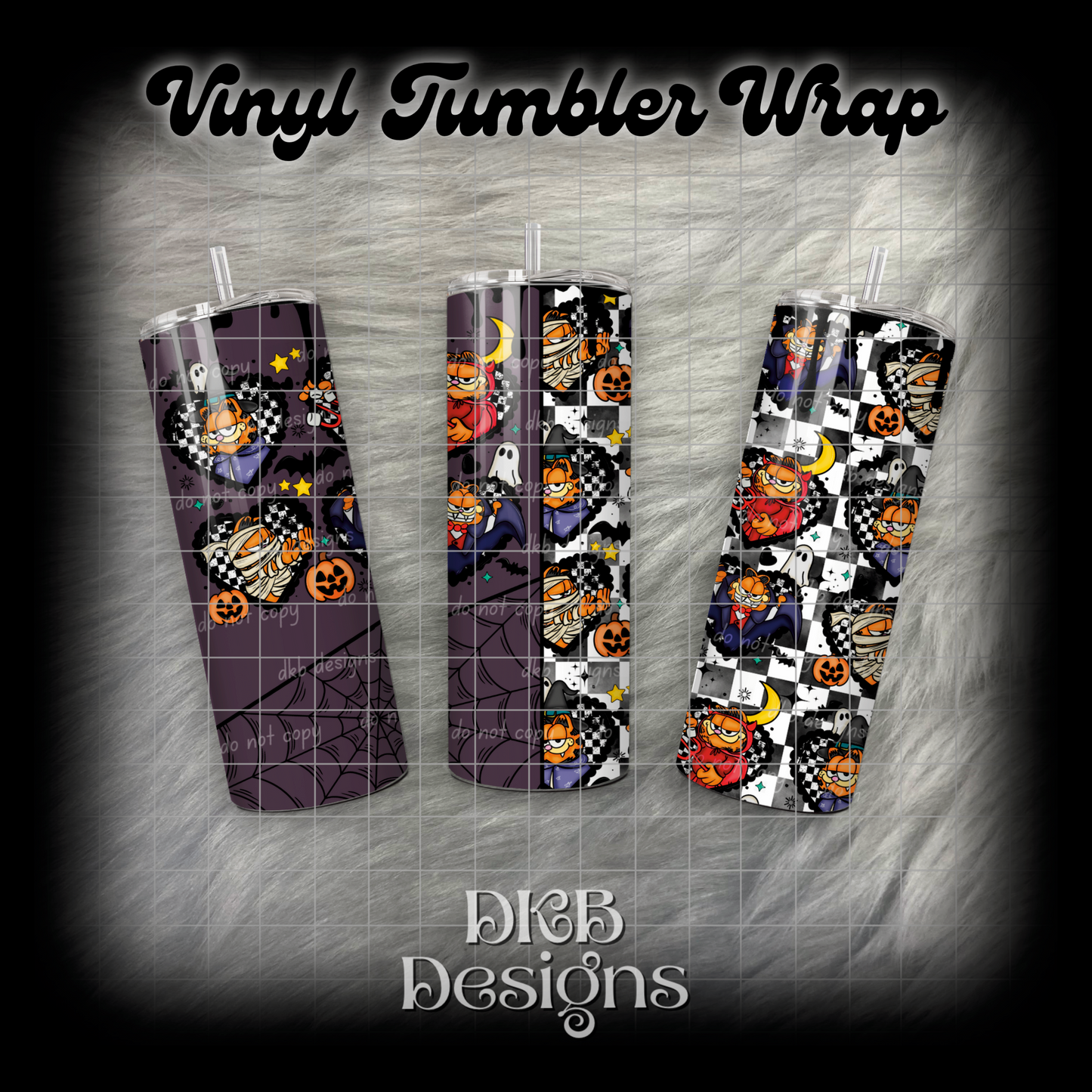 Cat Halloween vinyl tumbler wrap