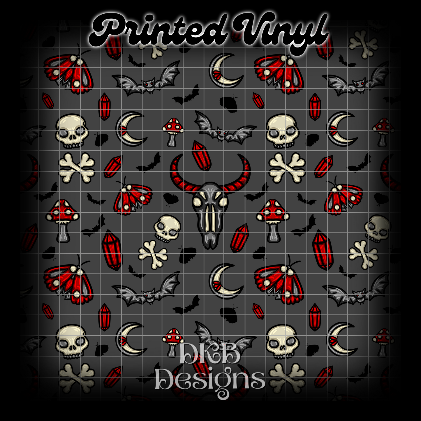 Witchy red gray Printed Vinyl EXCLUSIVE
