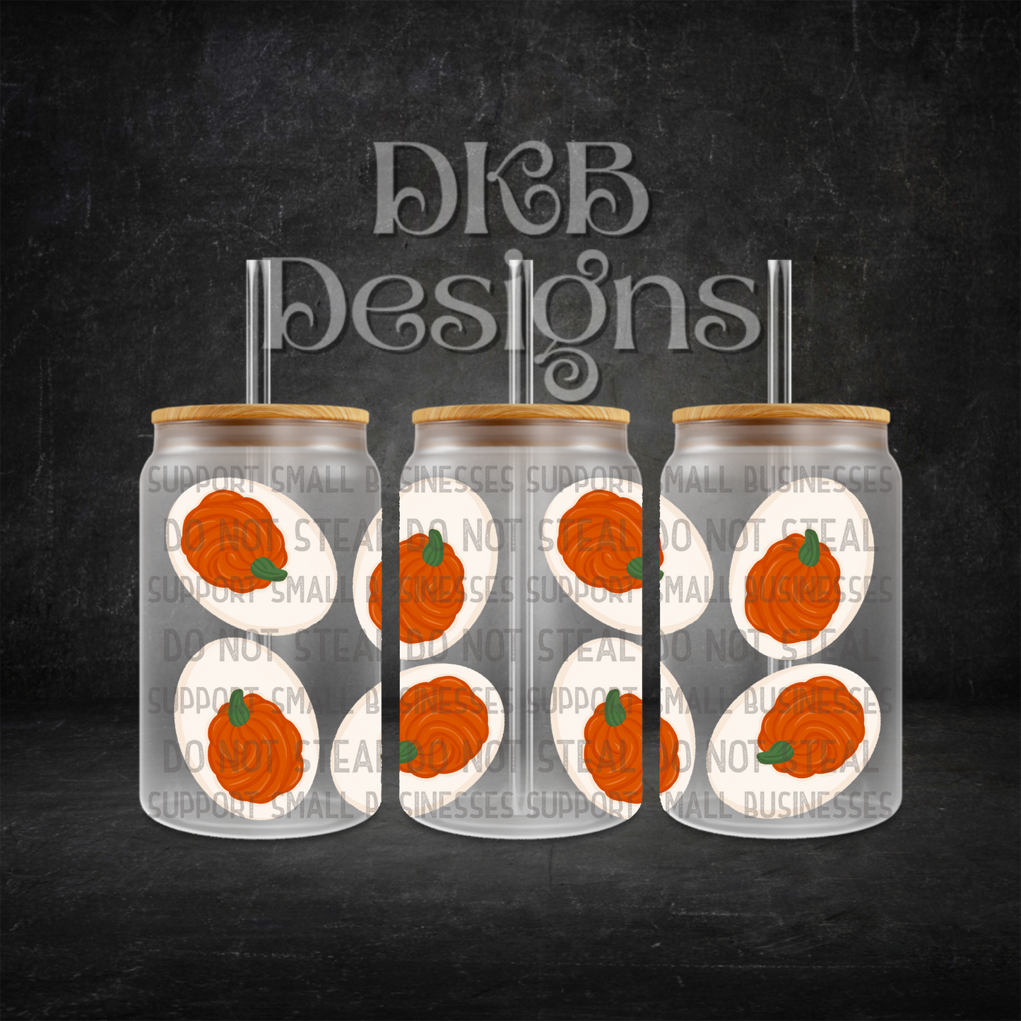 Egg 16oz glass can UV DTF