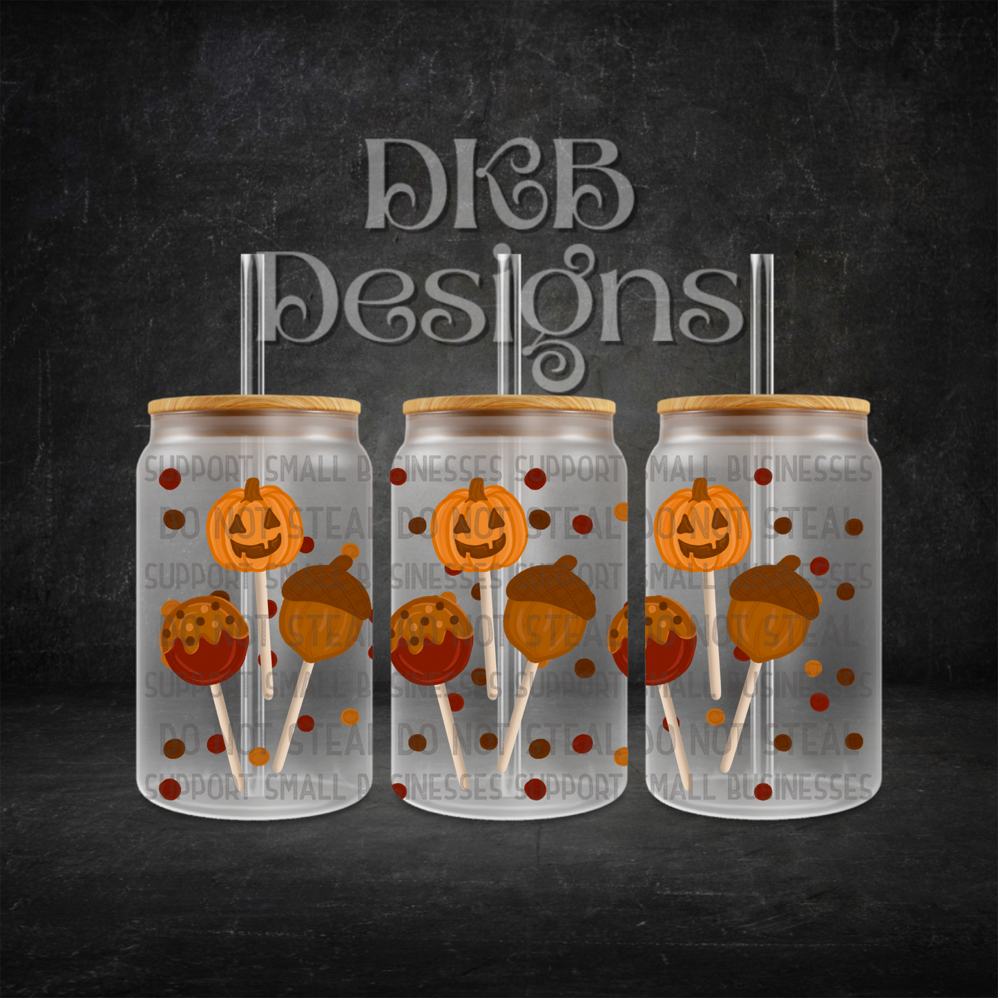 Cake pops 16oz glass can UV DTF