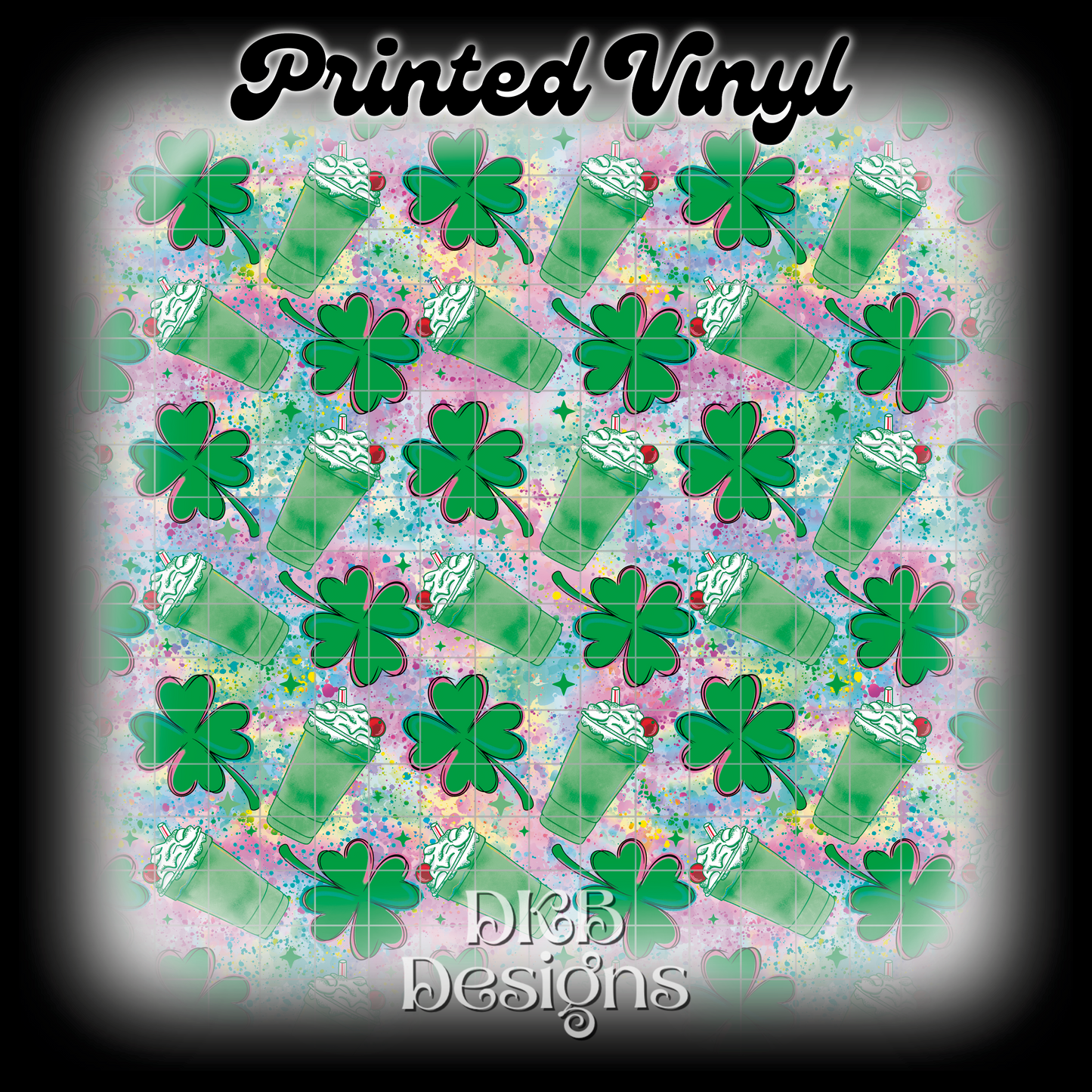 Rainbow shamrock Printed Vinyl