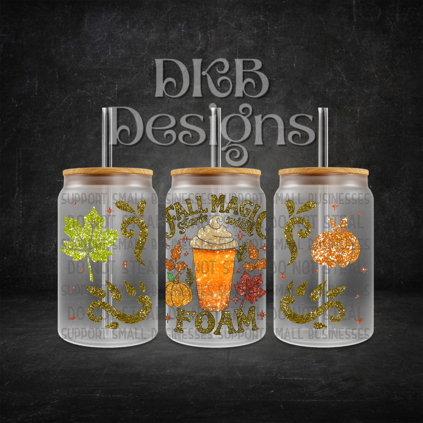 Fall magic 16oz glass can UV DTF