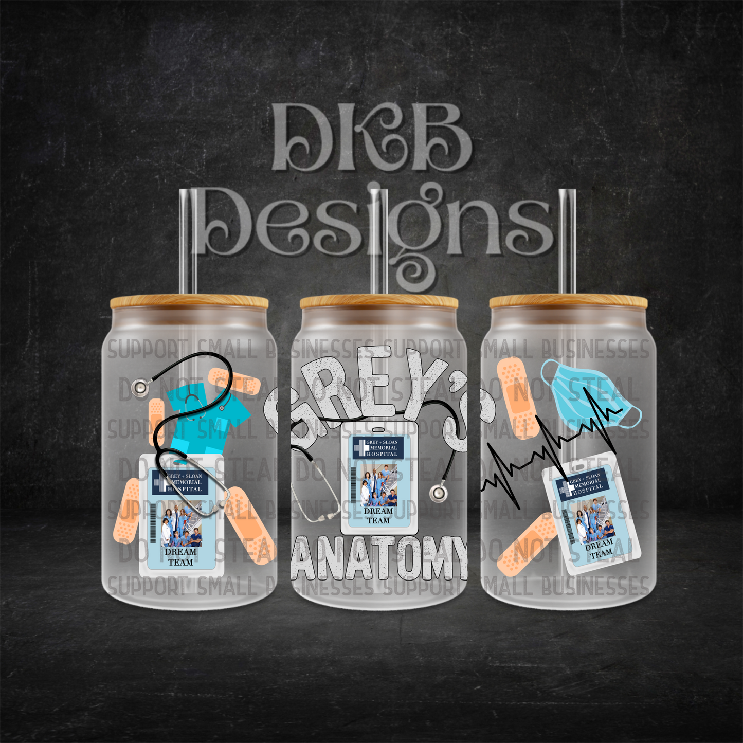 Grey’s 16oz glass can UV DTF