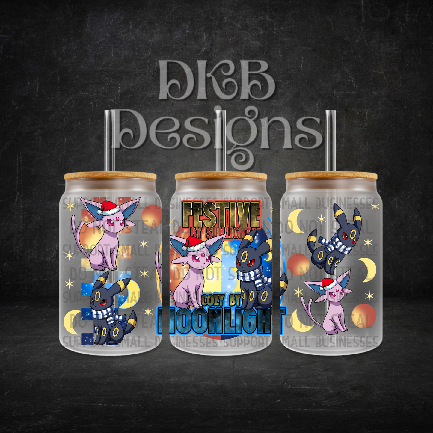 Festive by sunlight 16oz glass can UV DTF