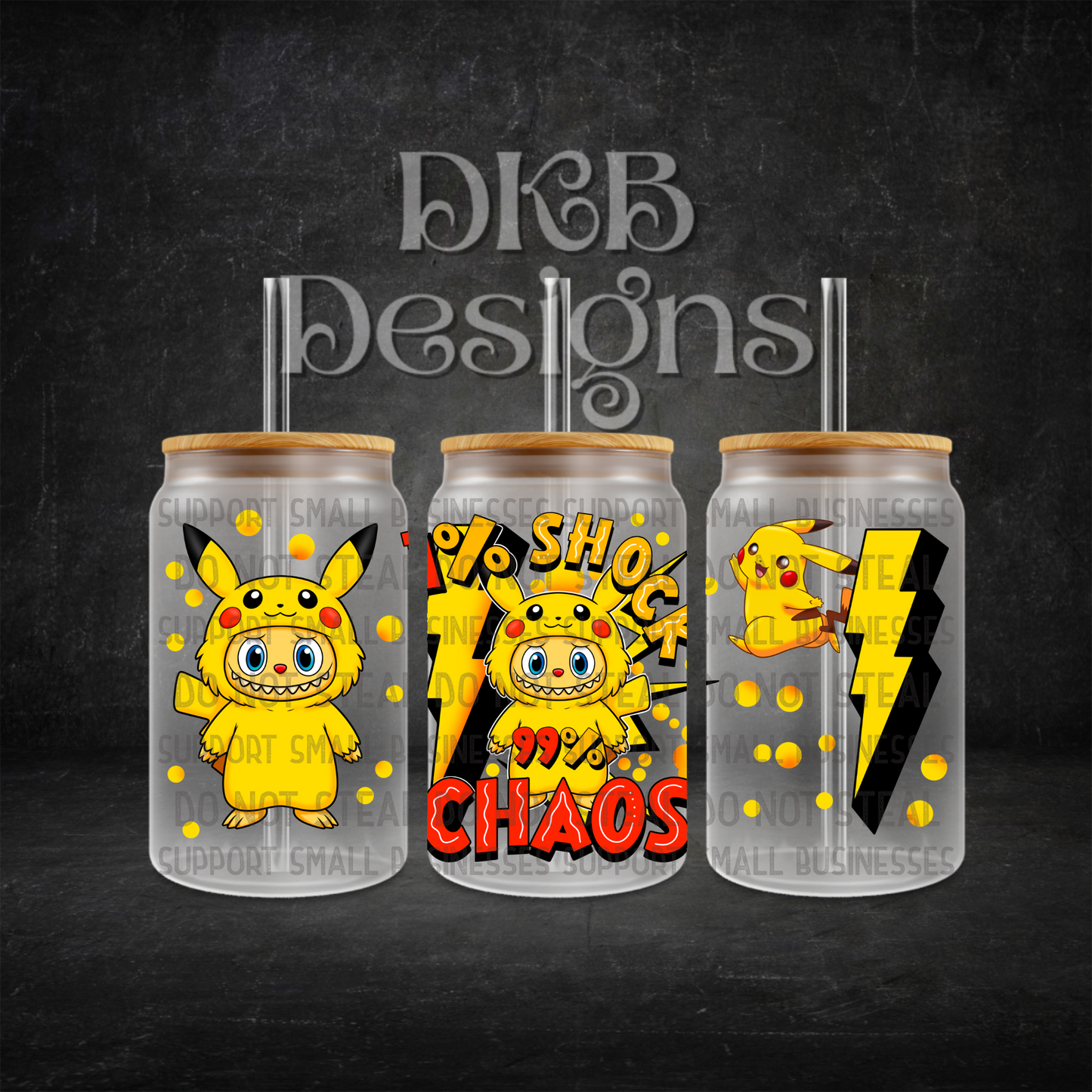 99% chaos 16oz glass can UV DTF