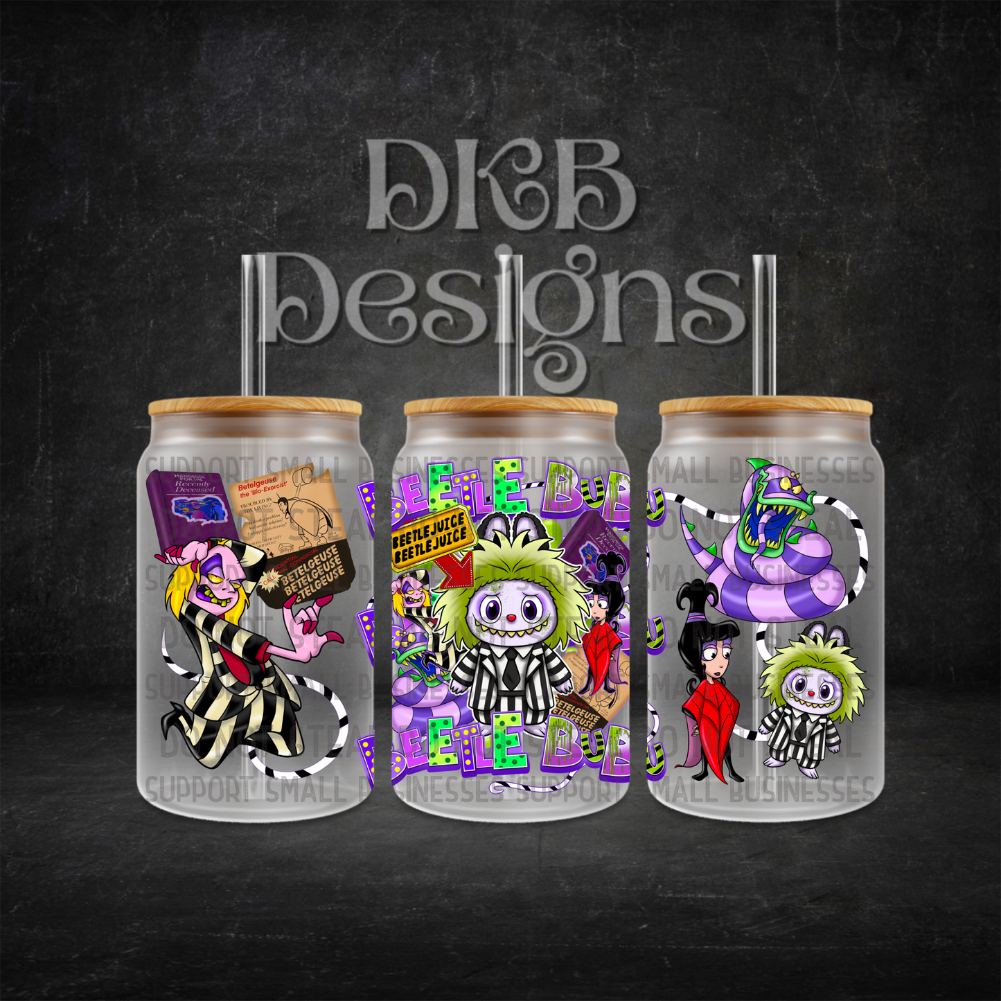 Beetlebubu 16oz glass can UV DTF