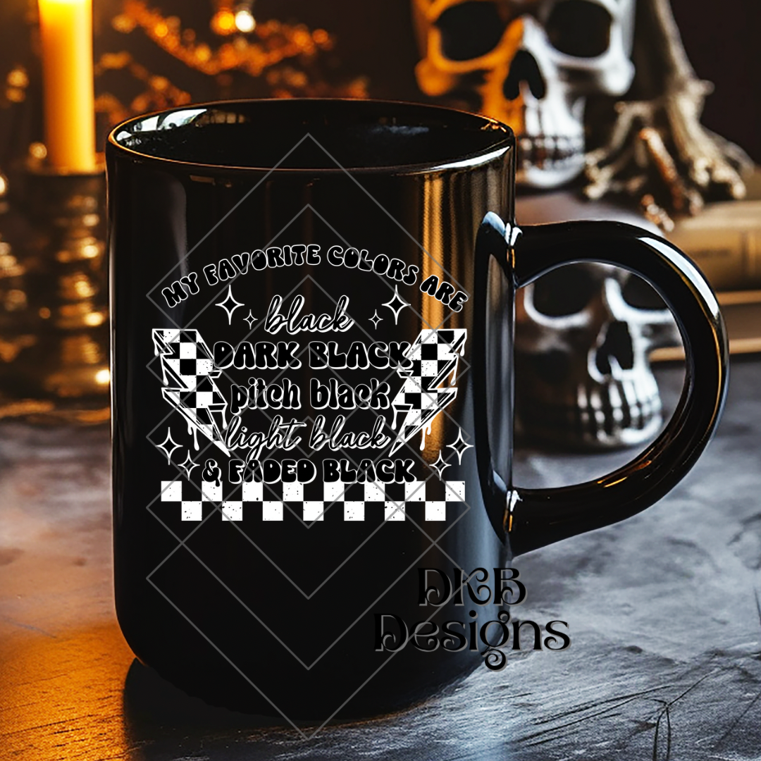 My favorite colors white outlines UV DTF