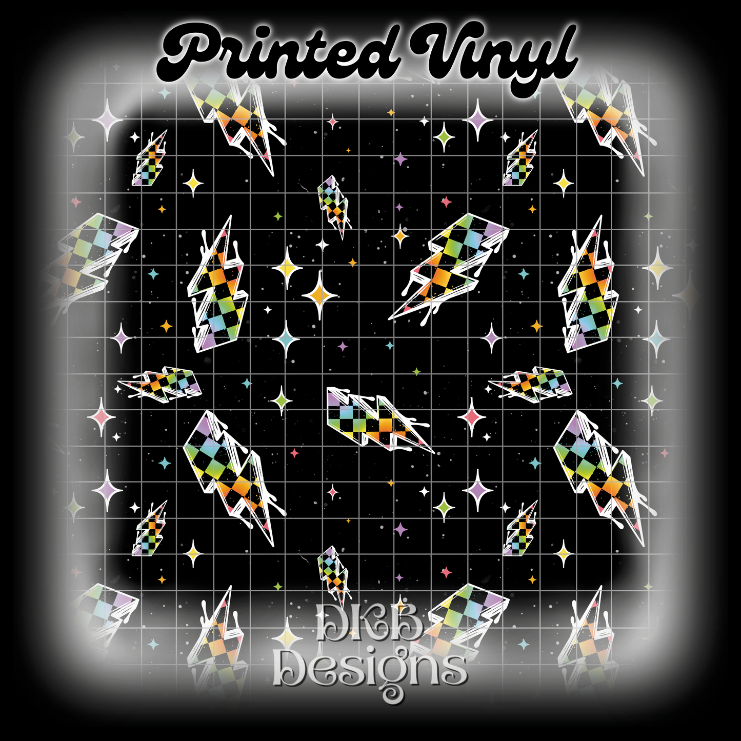 Rainbow bolts Printed Vinyl