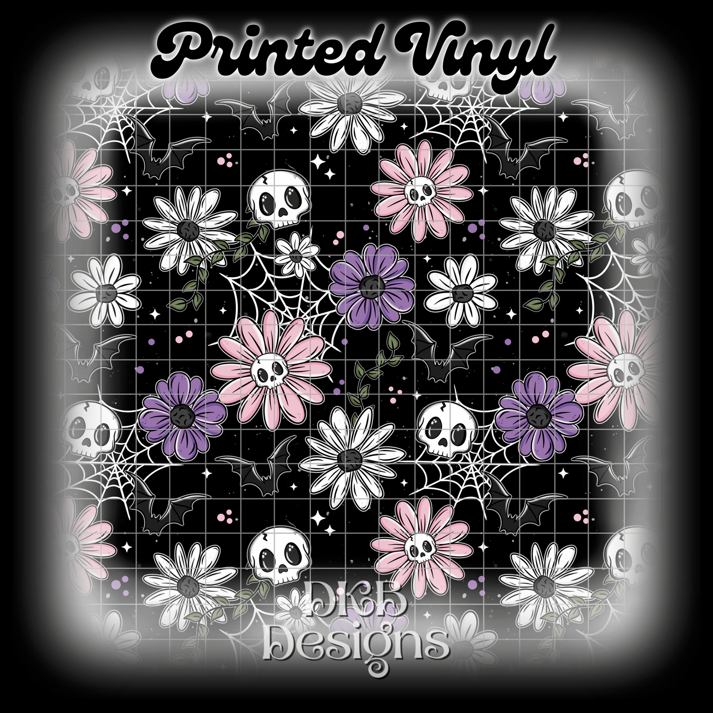 Skellie bat floral Printed Vinyl