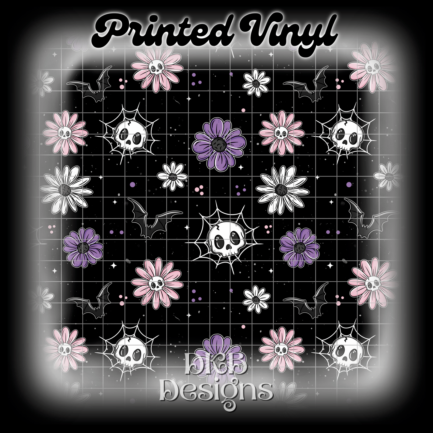 Skellie bat floral Printed Vinyl