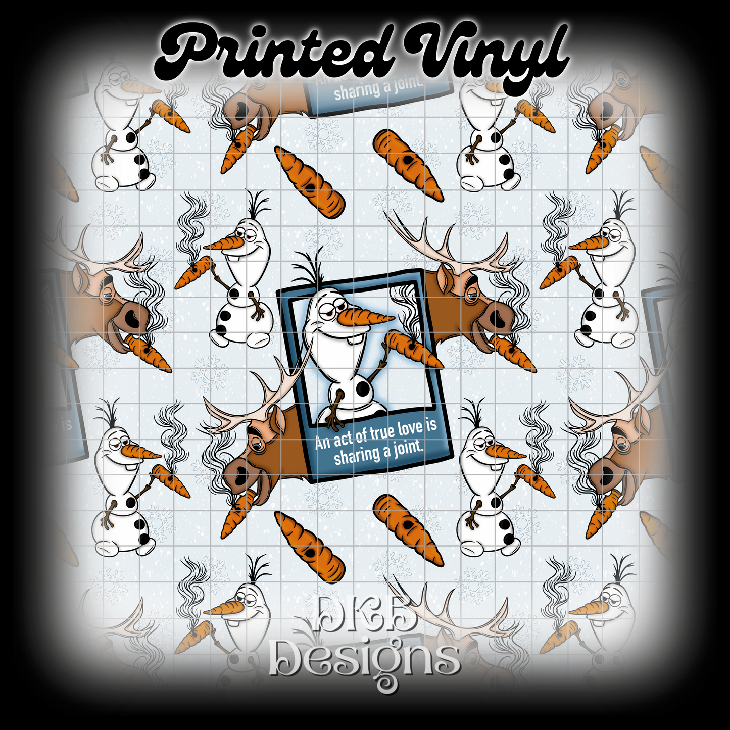 Snowman&reindeer Printed Vinyl