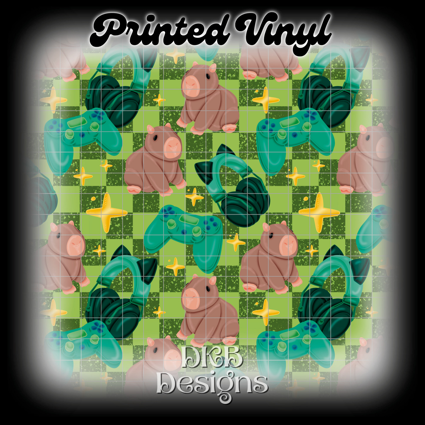 Cozy gamer capybara Printed Vinyl