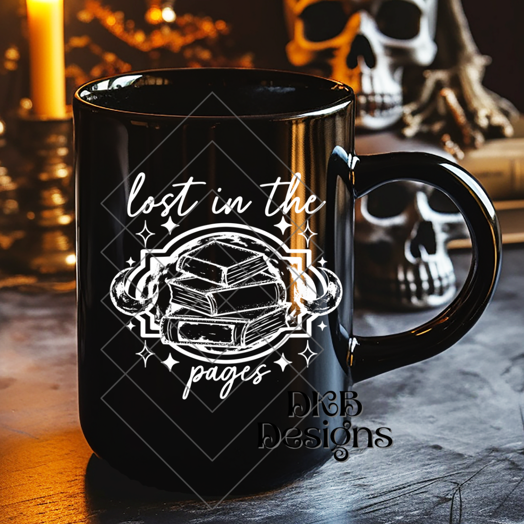 Lost in the pages white UV DTF