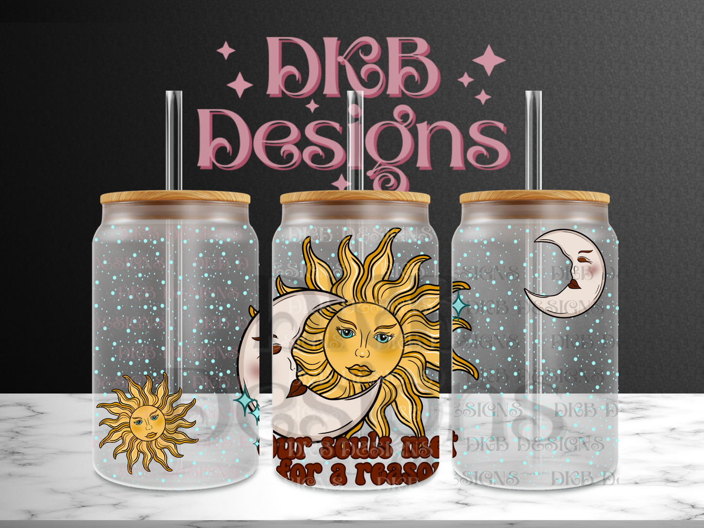 Our souls 16oz glass can UV DTF