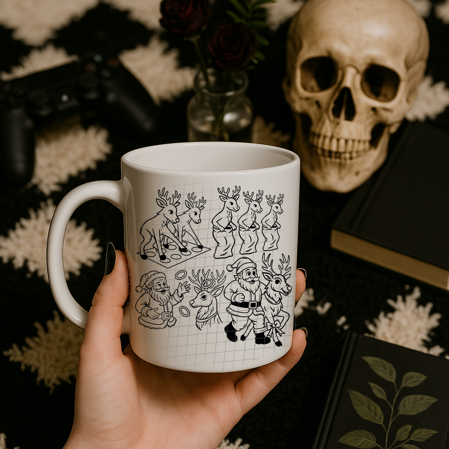 Reindeer games black UV DTF