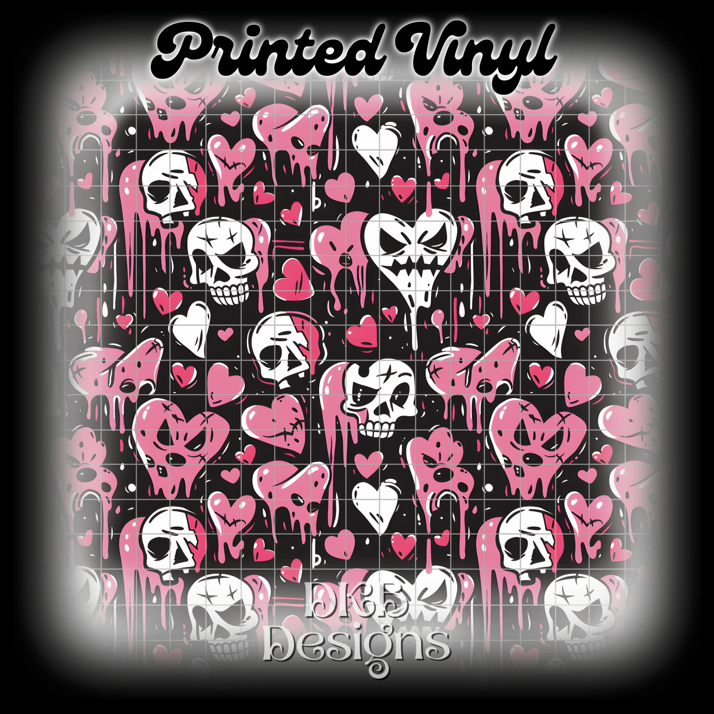 Pink & white anti valentines Printed Vinyl