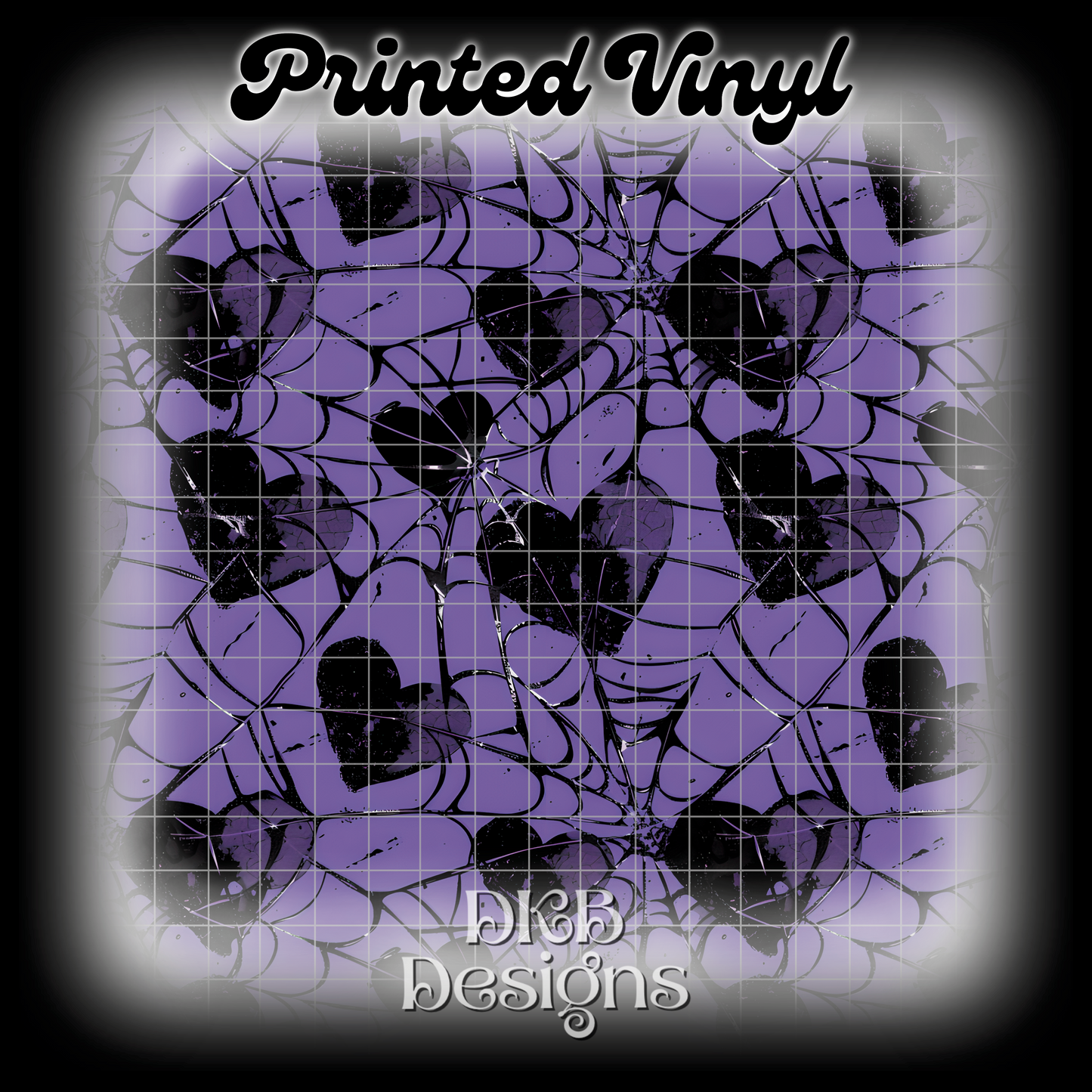 Purple web hearts Printed Vinyl