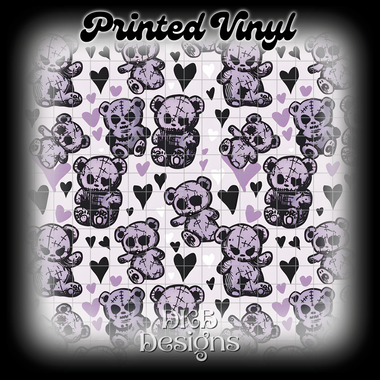 Purple goth bears Printed Vinyl