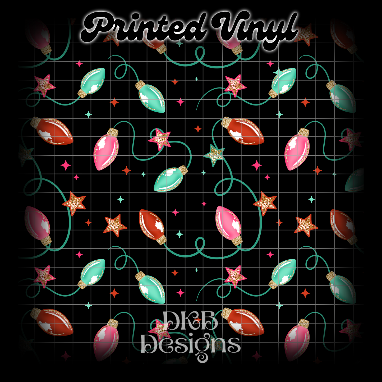 Christmas lights black Vinyl