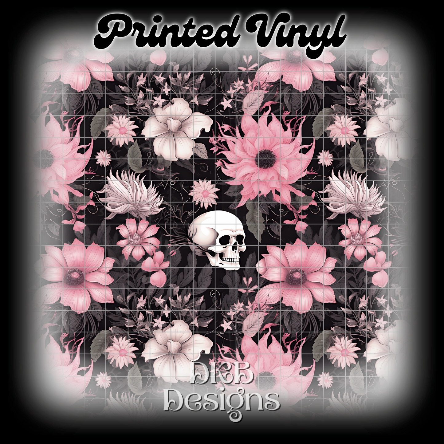 Muted floral skulls Printed Vinyl