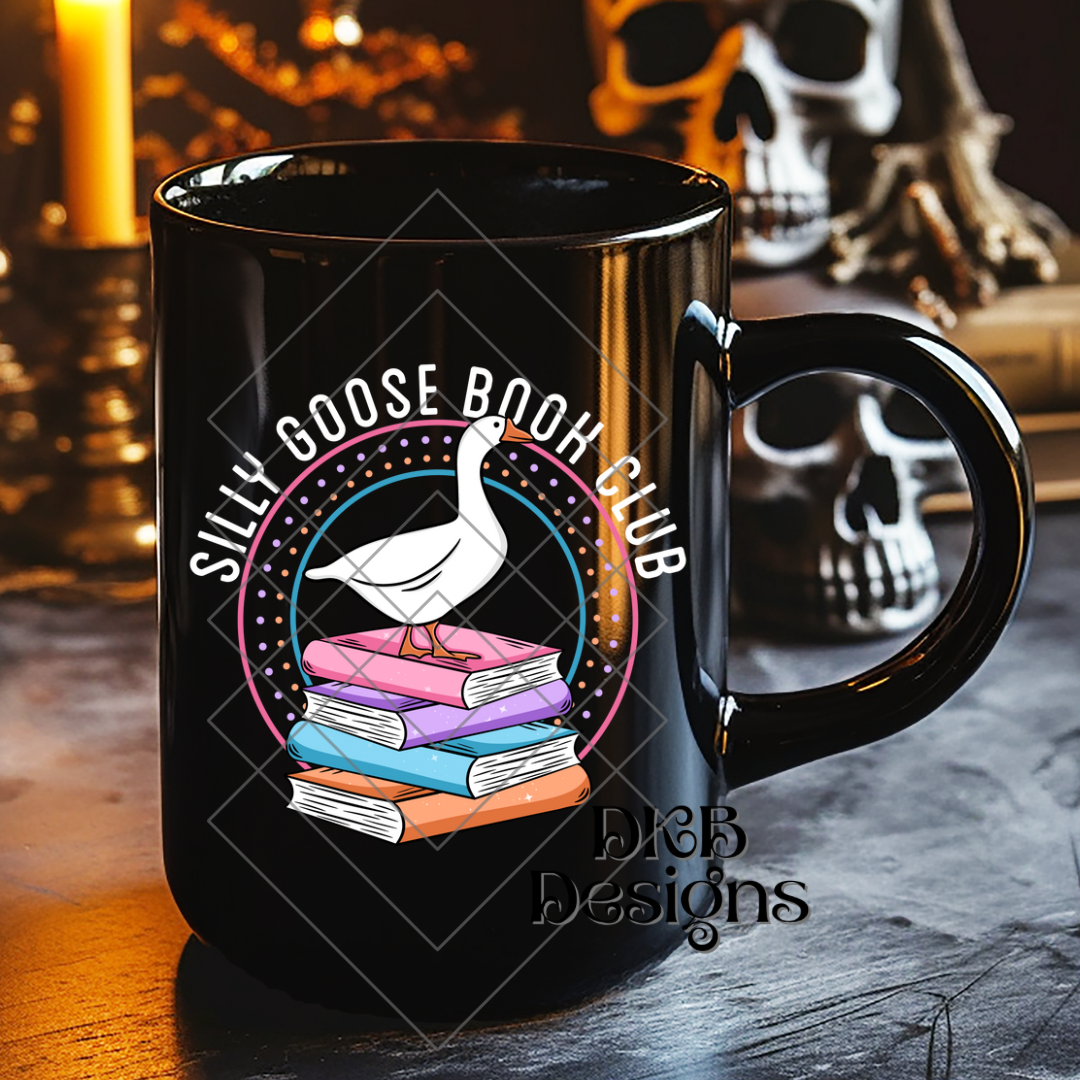 Silly goose book club white UV DTF