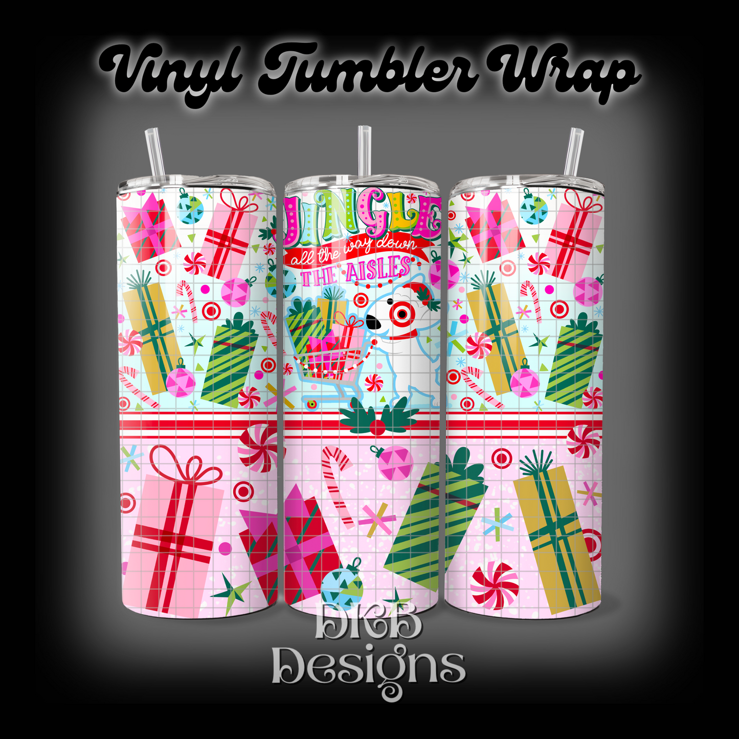 Jingle all the way vinyl tumbler wrap