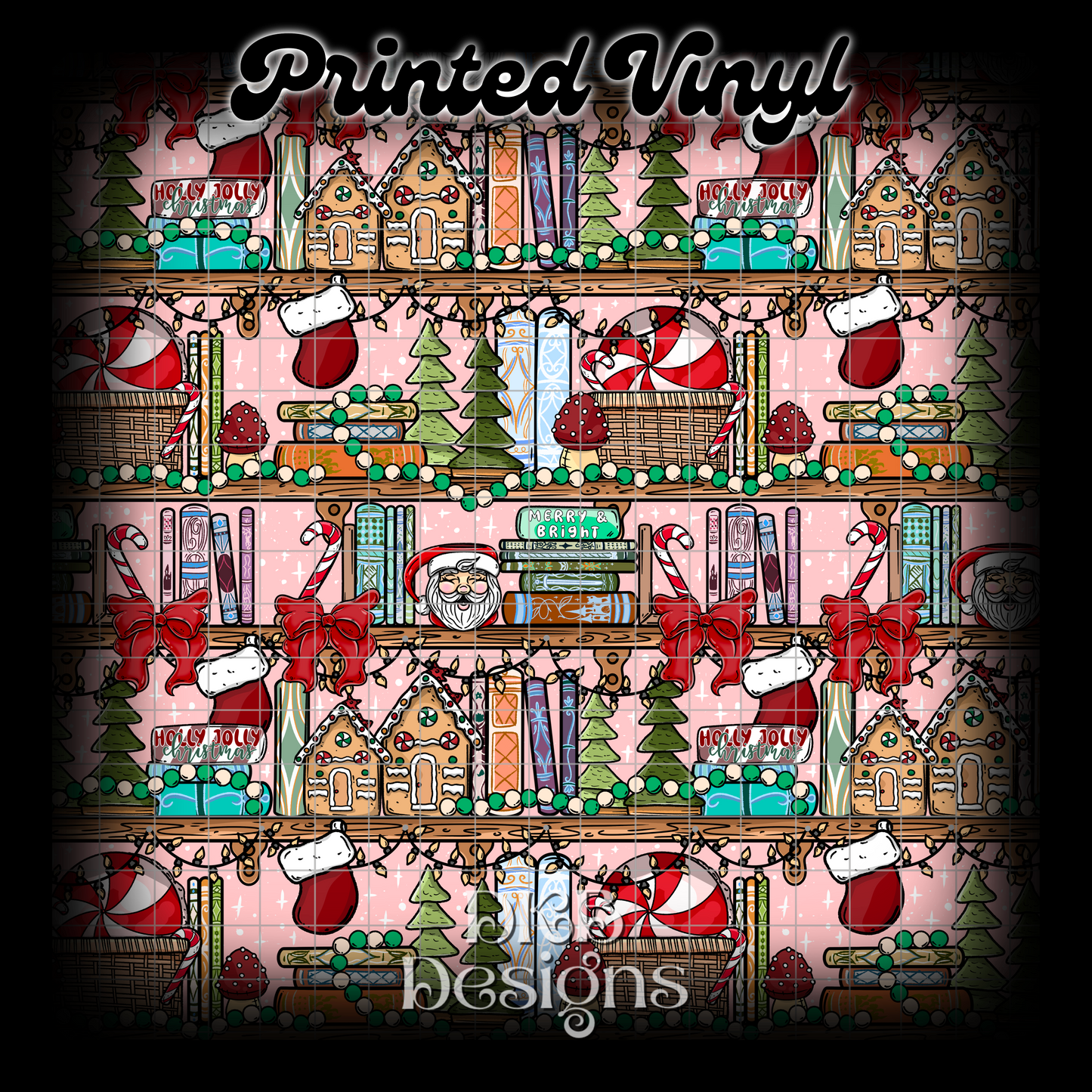 Christmas shelf Printed Vinyl (2 color ways)