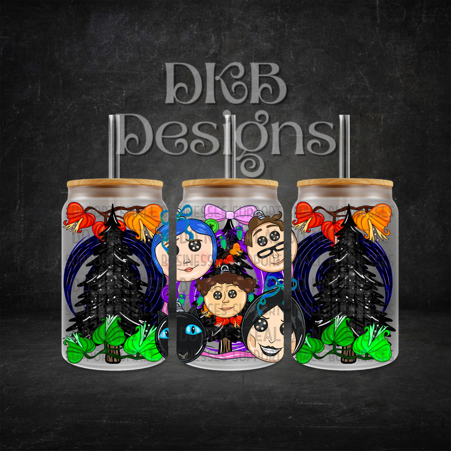 Cora_ Christmas 16oz glass can UV DTF