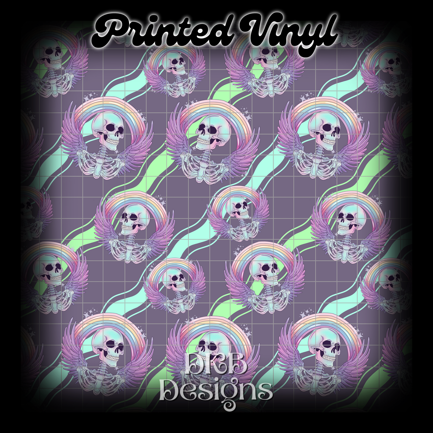 Rainbow skelly Printed Vinyl (2 color ways)