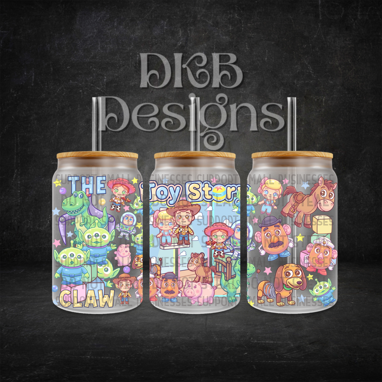 Toys 16oz glass can UV DTF