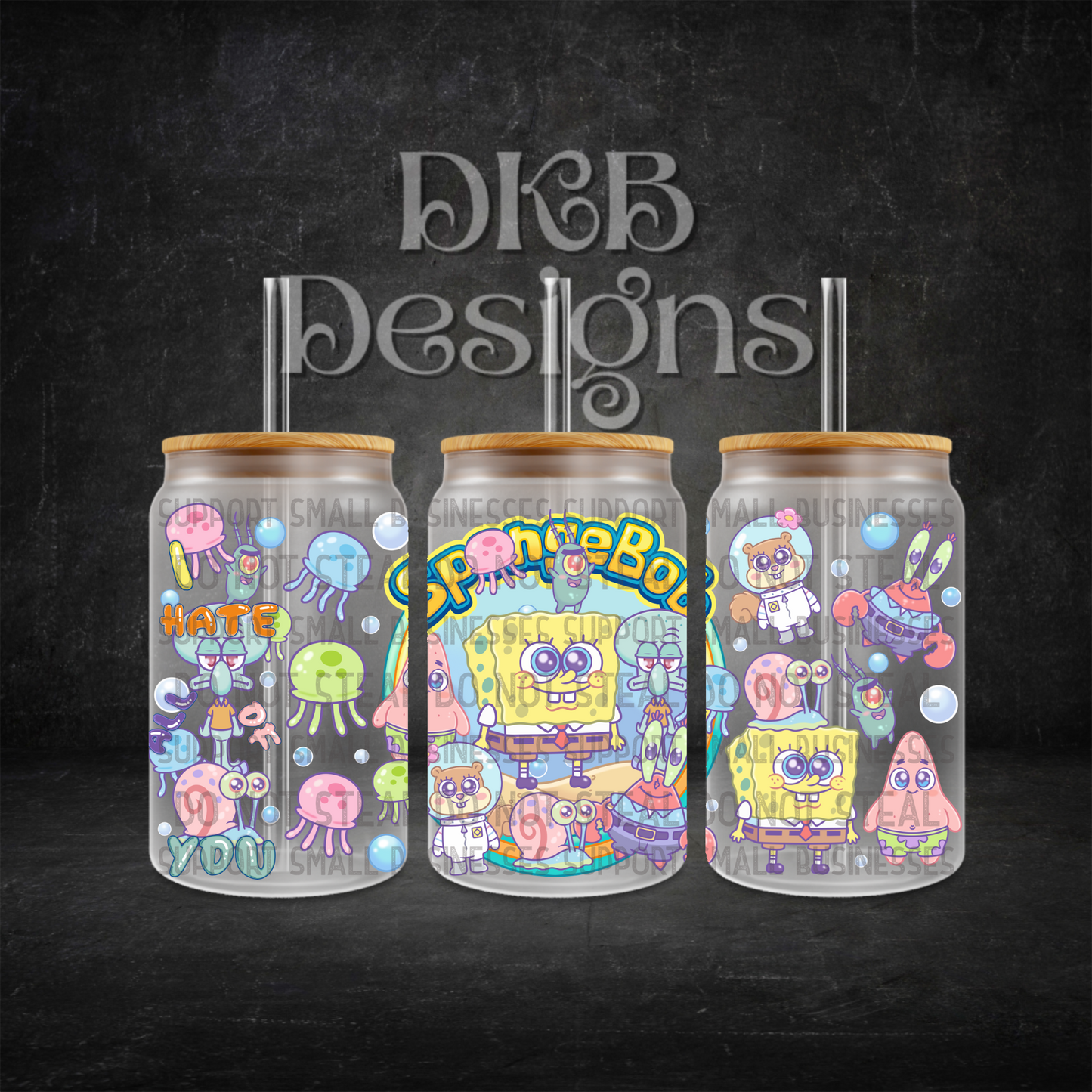 Sponge 16oz glass can UV DTF