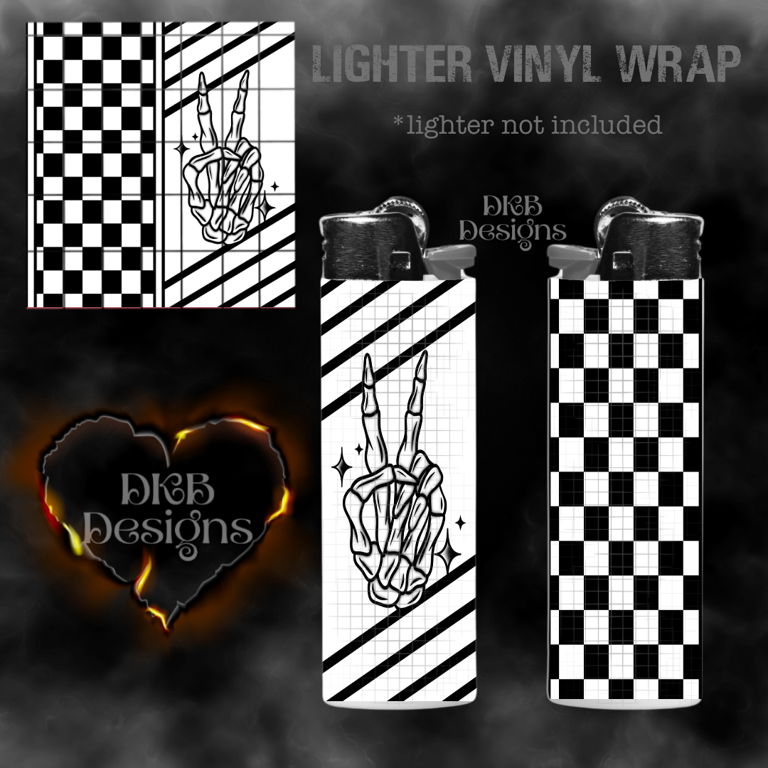 Peace skellie hand lighter vinyl wrap