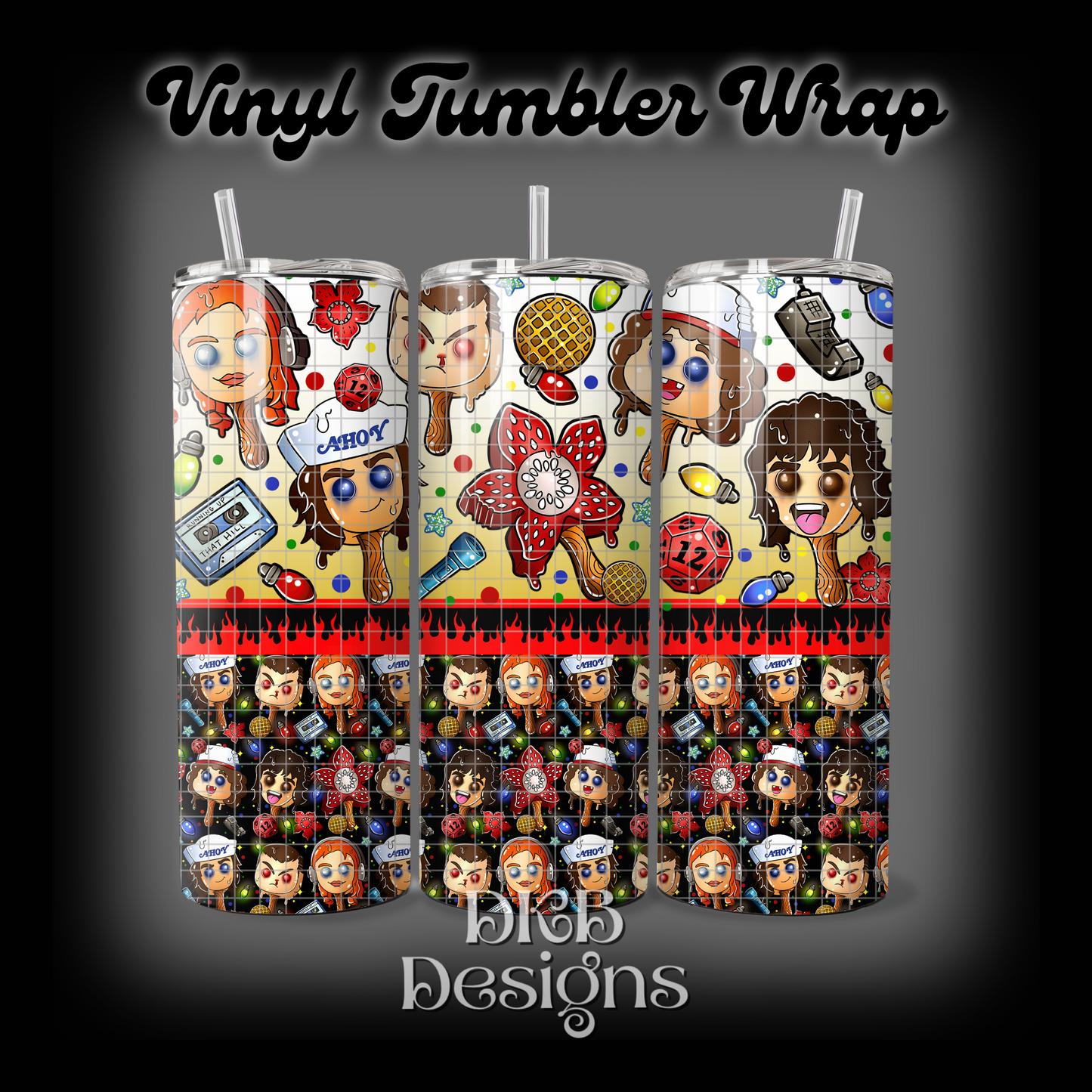 Stranger popsicles vinyl tumbler wrap