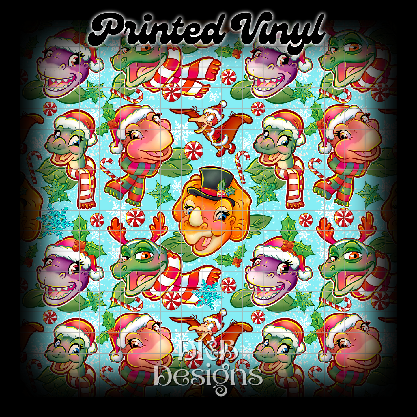 Christmas Dinos Printed Vinyl
