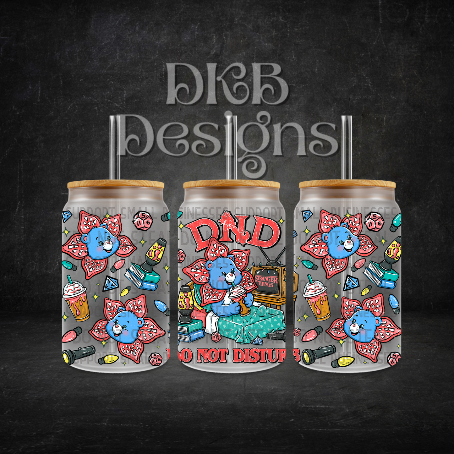 DND 16oz glass can UV DTF