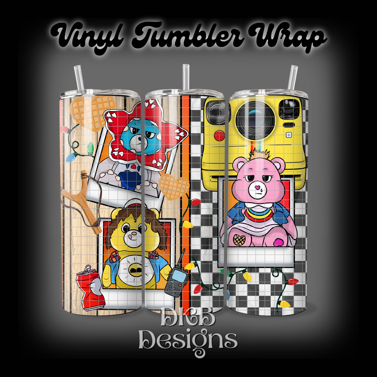 Strange bears vinyl tumbler wrap