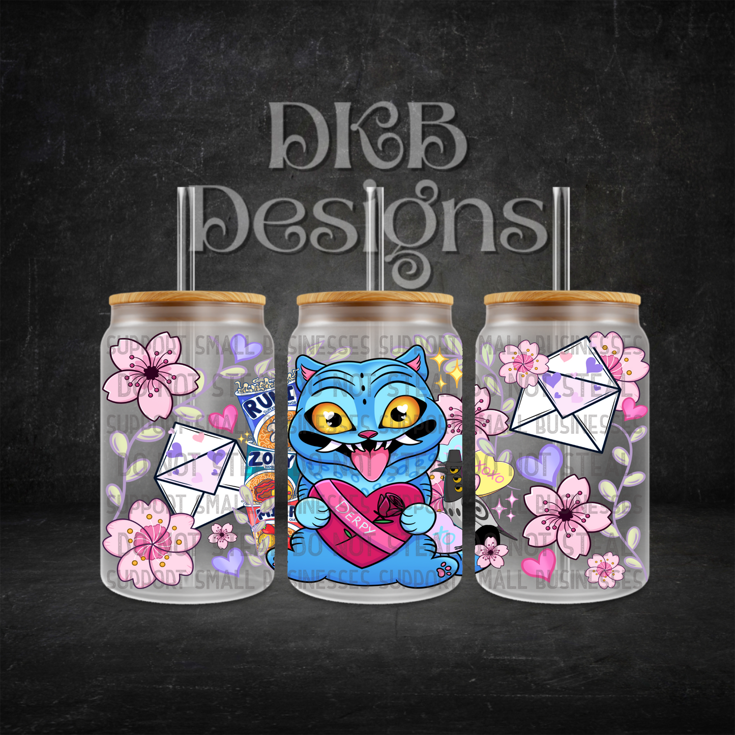 Derpy 16oz glass can UV DTF