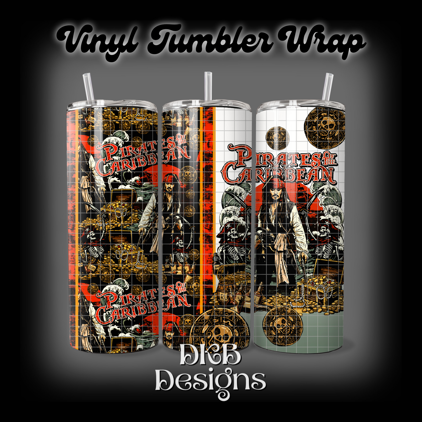 Pirates vinyl tumbler wrap