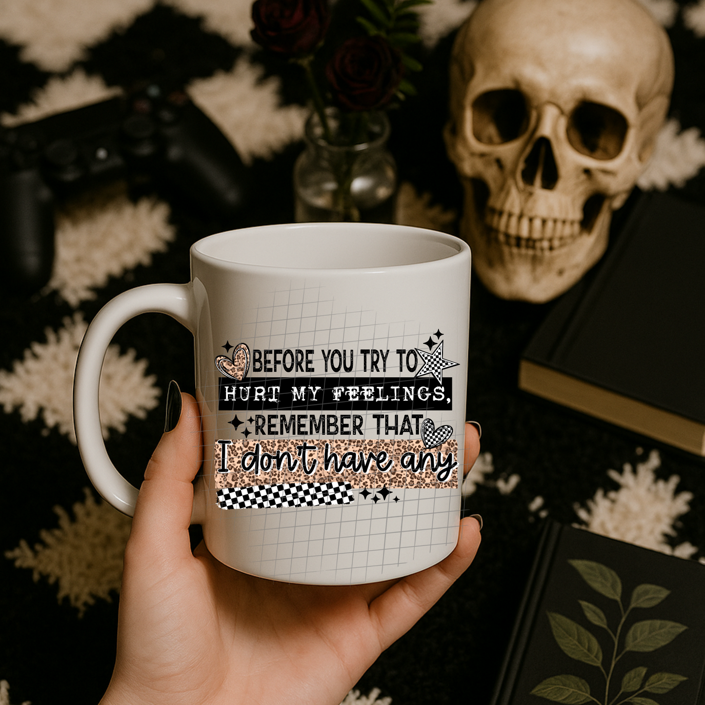 Hurt my feelings black UV DTF