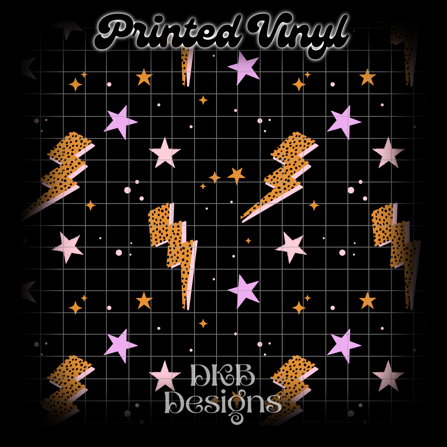 Orange polka dot lightning bolts Vinyl