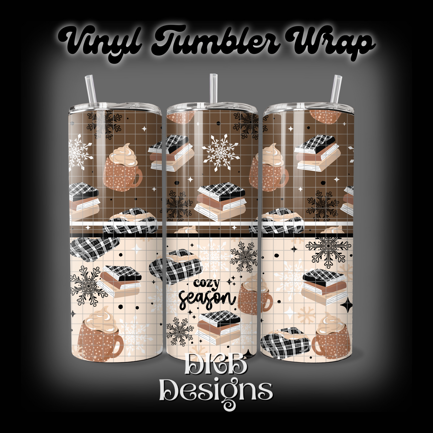 Cozy season books tumbler wrap