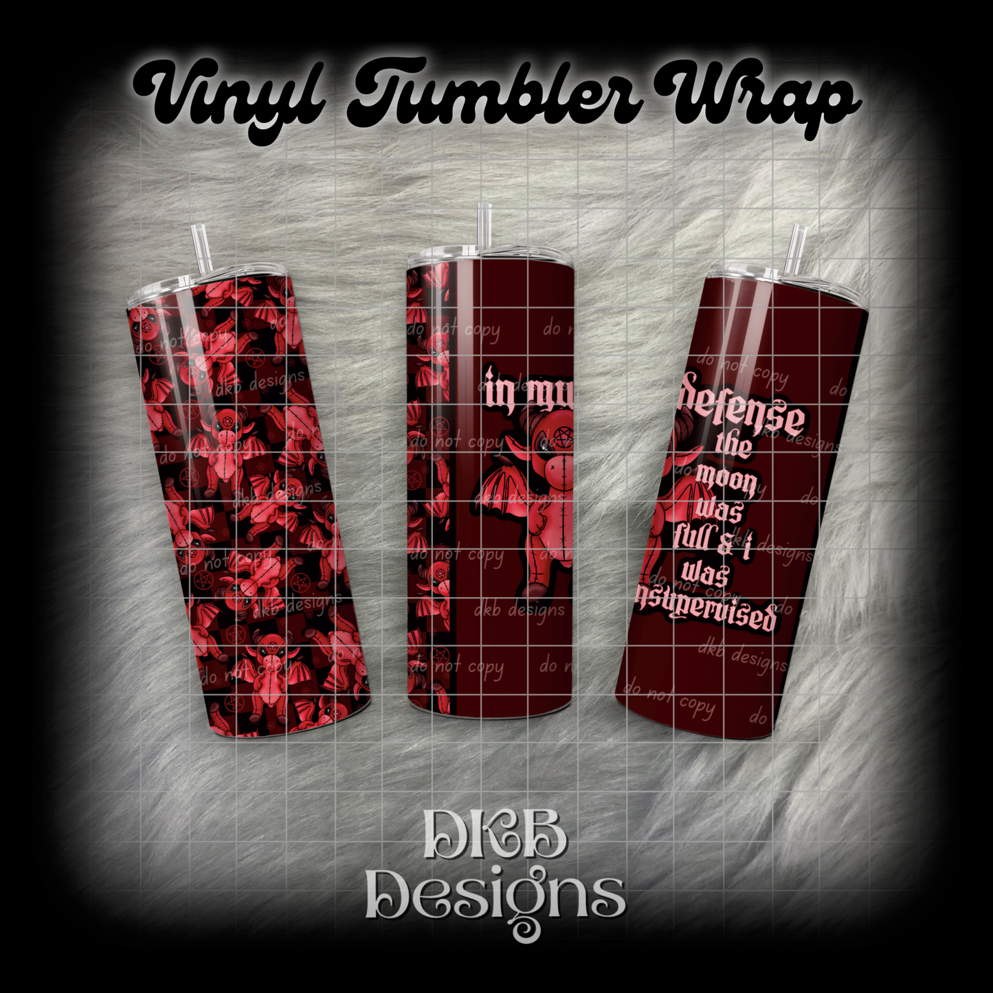 Jersey devil vinyl tumbler wrap