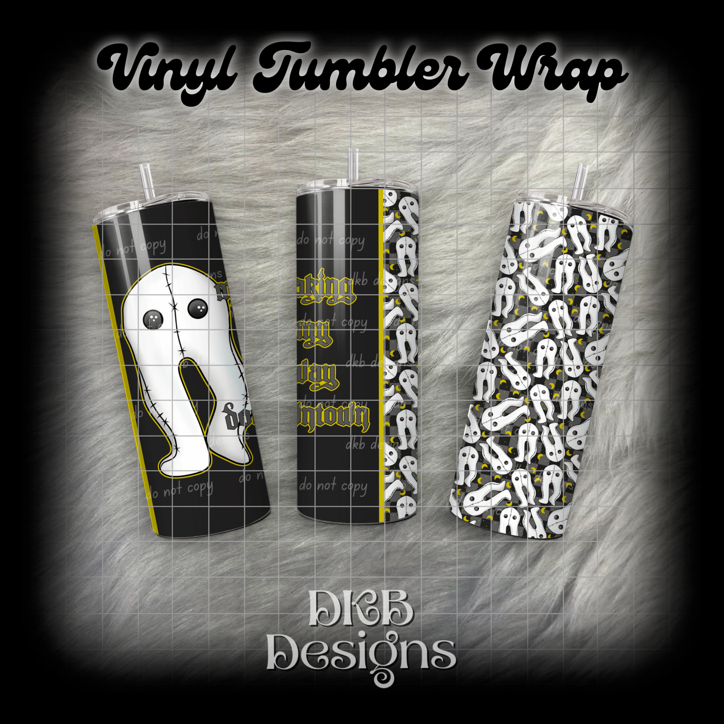 Night crawler vinyl tumbler wrap