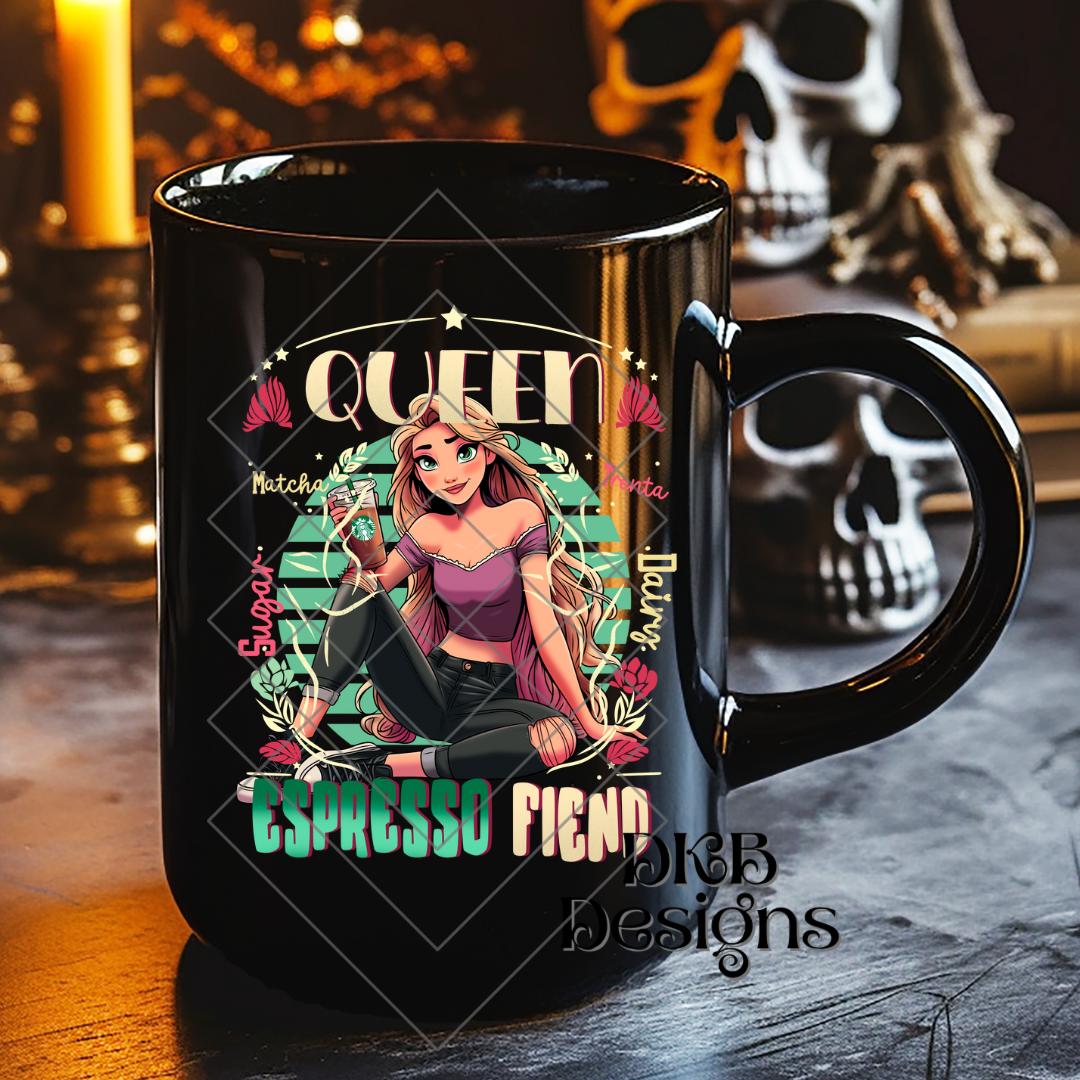 Queen espresso fiend R UV DTF