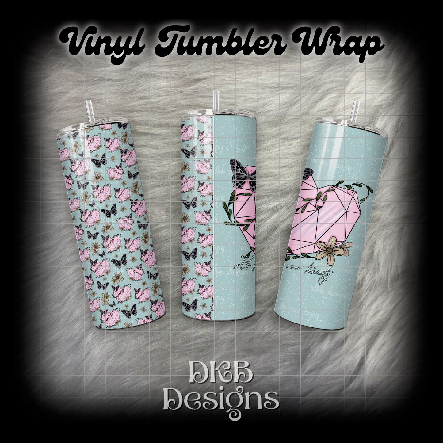 Solitude over toxicity vinyl tumbler wrap